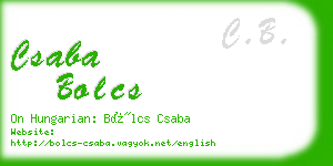 csaba bolcs business card